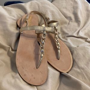 NWOT Lilly Pulitzer largo t-strap gold sandal in size 10